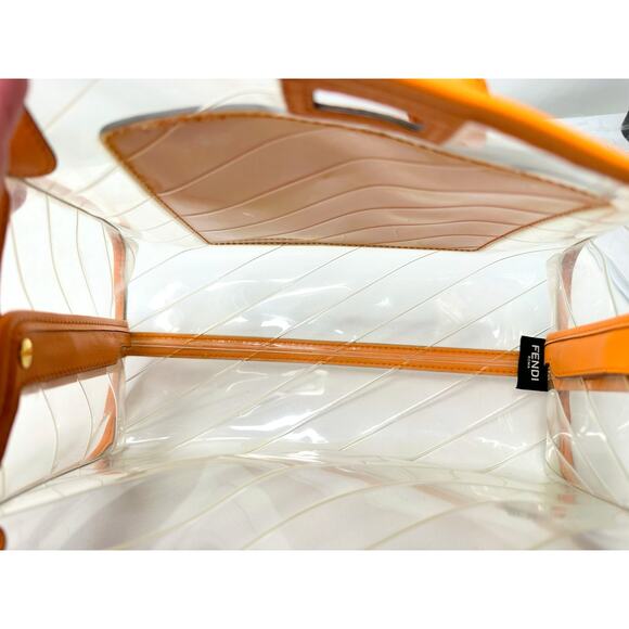 Fendi Peekaboo Defender PVC Clutch Bag Orange - Small - Picture 7 of 16